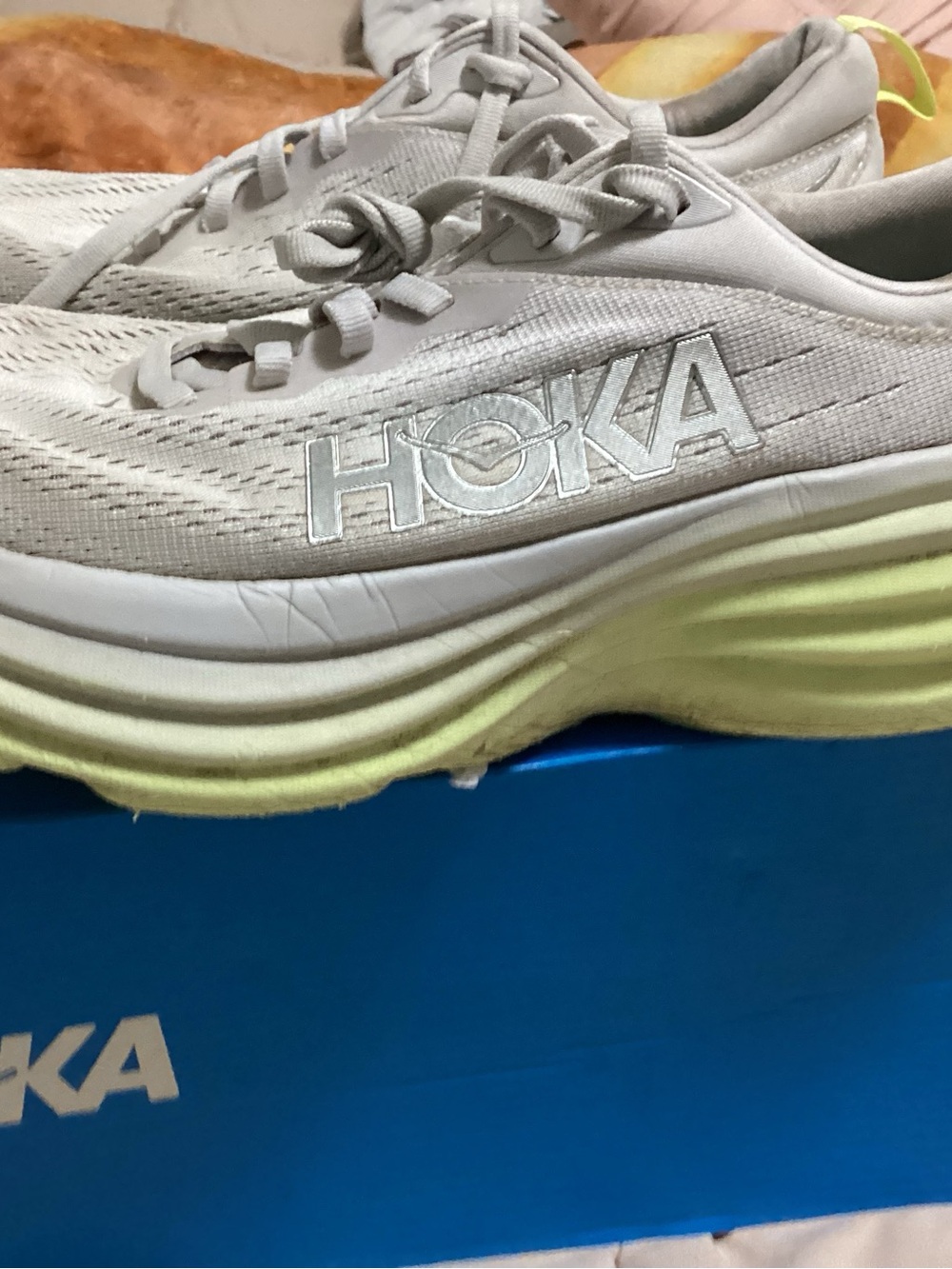 Hoka Neutral Grey and Pale Yellow Performance Trainer